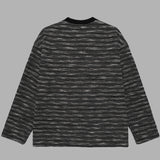MIXED BOUCLE COLLAR KNIT LONG SLEEVE