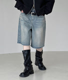 Quartet washed Bermuda denim