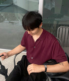 Linen collar short sleeve cardigan