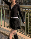 Kyuhi Frill Tiered Mini Skirt
