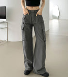 3 Pocket Vintage Pin Tuck Loose Wide Fit Cotton Pants