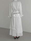 Celine Layered Unbalanced Long Skirt