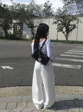 Hard Square Leather Belt Shoulder Bag