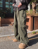 Solin Stonewashed Diagonal Cargo Pants