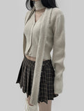 Wool 10%) Hafen Muffler V-neck Cardigan