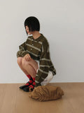 STRIPED COLLAR KNIT