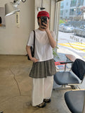 [BAONHAUS] Bionnet Check Layered Skirt Pants