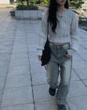 Renpi washed wide denim pants