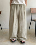 Joy color banding wide nylon pants