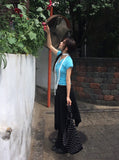 Evin Button V-Neck Knit Short Sleeve T-Shirt
