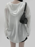 Teu see-through hooded shirt