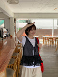 Bikan Dot Frill Sleeveless Blouse