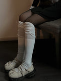 See-through two-tone knee-high socks