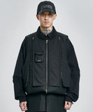 Layered Padded Zip Up Vest