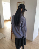 [Belt SET] Poor cut washed unbalanced cotton midi skirt