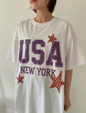 Helmo Star Printing Over Short Sleeve Tee