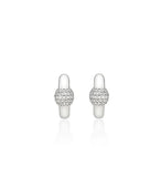 Orbit Silver (W) Point Pave One-Touch Earrings