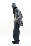 Dark real wide denim pants