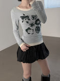 Press Flower Boat Neck Tee