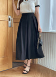 Cellua Pleated Flare Long Skirt