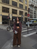 Solar loose fit hooded checkered shirt