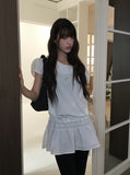 Keck Shirring Banding Short Sleeve Mini One Piece