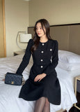 Ennis Shirring Wool Tweed One Piece