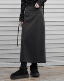 Long slim wool skirt