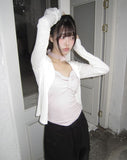 Rotan Lovely Ribbon Shirring Sleeveless Top