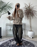 Leiden Pintuck Cargo Denim Pants