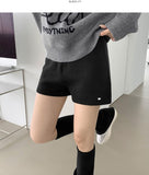 Banding Pendant Wool Blend Thick Knit Fall Shorts