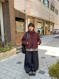 Tarint Crop Hood Windbreaker Zip-Up Jumper