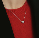 Etrev Silver Duet Love Necklace