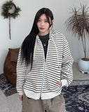 Kimo Stripe Hood Zip-Up