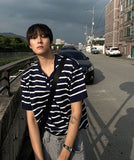 Dangara Henry Neck Short Sleeve Knit