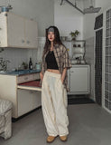 Blend stitch balloon banding pants