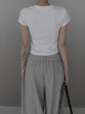Rail Pintuck Printed Short Sleeve T-shirt
