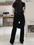 High Waist Black Bootcut Pants