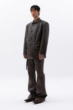 washing leather 4 buttons blazer