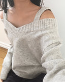 Olber loose fit string off shoulder knit