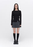 Pocket layered check skirt