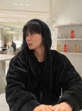 Boa fleece hooded zip-up