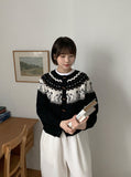 Hakiro Round Nordic Knit Cardigan