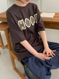 [unisex] Melgo Lettering Over Short Sleeve Tee