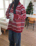 Naming Wool Bocashi Knit Touch Hole Finger Gloves