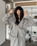 Ove Lettering Semi-Crop Hood Zip-Up