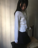 Come Bokashi Pearl Ribbon Knit Cardigan