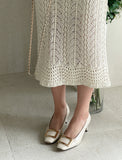 Pline Round Punching Knit Two Piece