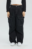 WIDE COTTON CARGO PANTS