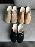 Suede fur sandals